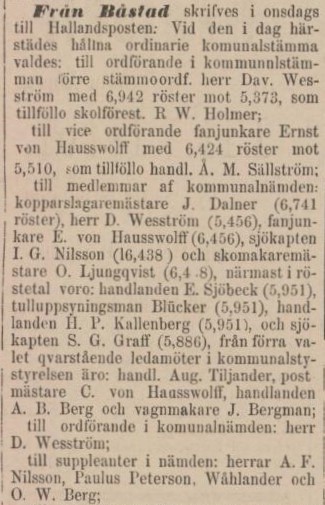 HALLANDSPOSTEN – 24 december 1886