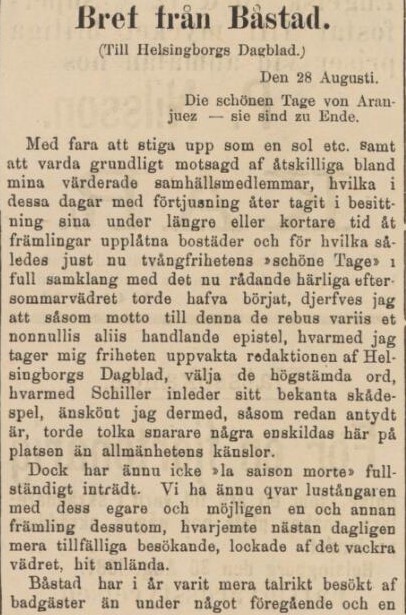 HELSINGBORGS DAGBLAD – 30 augusti 1887