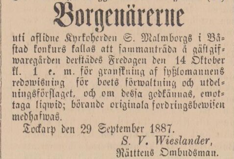 ENGELHOLMS TIDNING – 1 oktober 1887