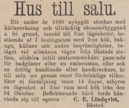 ÖRESUNDSPOSTEN – 4 oktober 1887