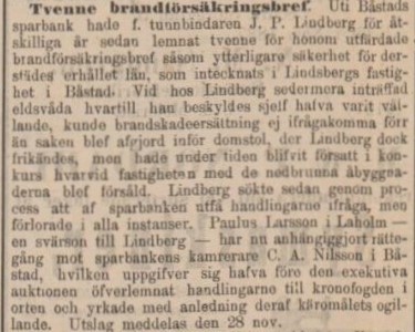 HELSINGBORGSTIDNINGEN SKÅNES ALLEHANDA – 5 november 1887