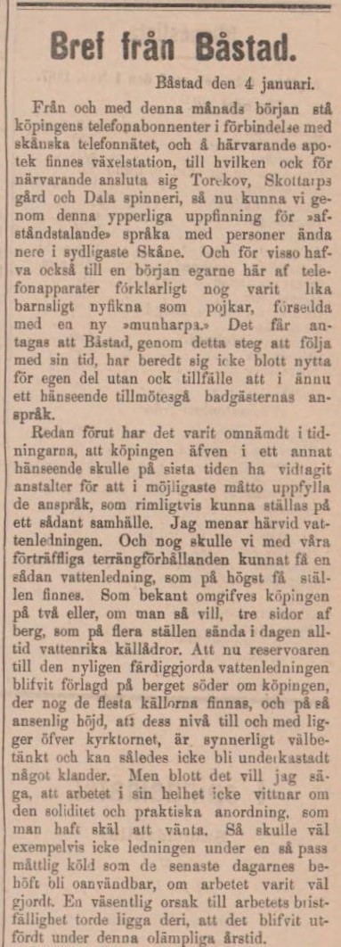 KRISTIANSTADSBLADET – 9 januari 1888