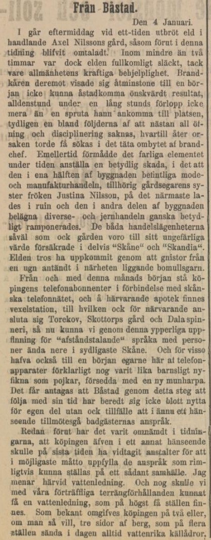 HELSINGBORGSTIDNINGEN SKÅNES ALLEHANDA – 10 januari 1888