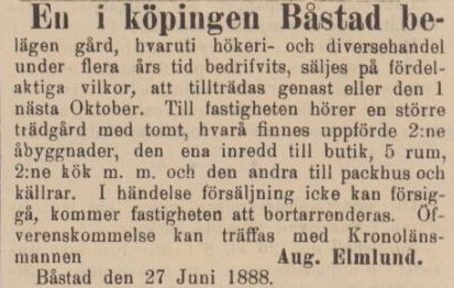 ÖRESUNDSPOSTEN – 29 juni 1888