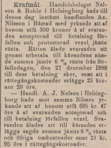 LAHOLMS NYA TIDNING – 19 februari 1889