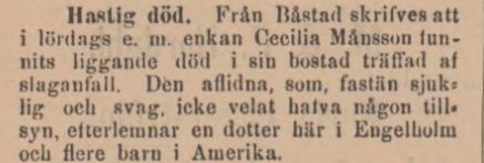 NORRA SKÅNE – 3 april 1889