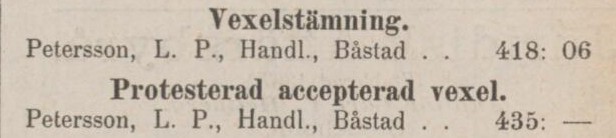 EXEKUTIVA UPPGIFTER – 8 juni 1889