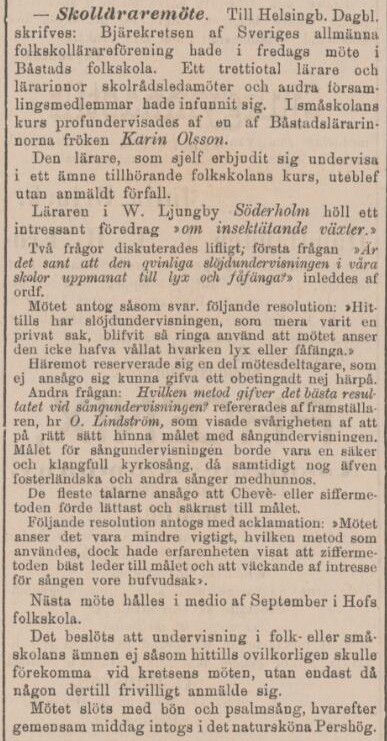 HELSINGBORGS DAGBLAD – 11 juni 1889