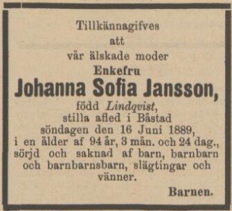 HALLAND – 18 juni 1889