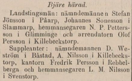 SKÅNSKA POSTEN – 11 juli 1889