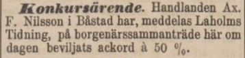 HALLANDSPOSTEN – 2 augusti 1889