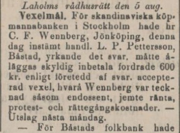 LAHOLMS NYA TIDNING – 6 augusti 1889