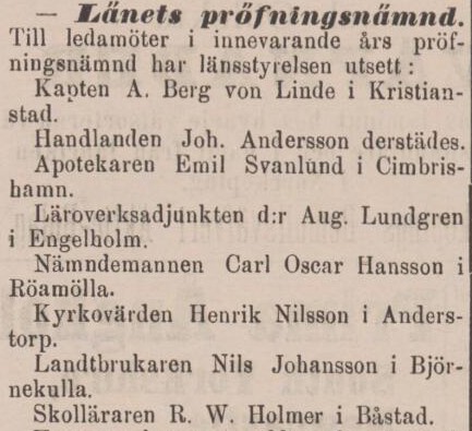 SKÅNSKA POSTEN – 7 augusti 1889