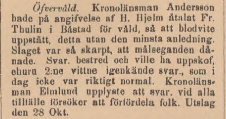 NORRA SKÅNE – 2 oktober 1889