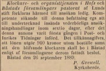 POST- OCH INRIKES TIDNINGAR – 17 oktober 1889