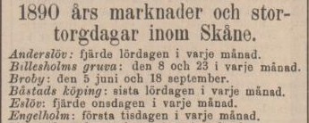 YSTADS ALLEHANDA – 7 januari 1890