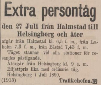 HALLANDSPOSTEN – 21 juli 1890