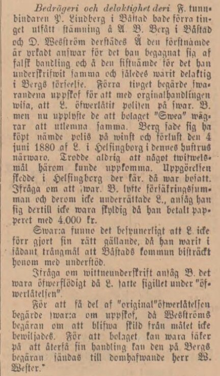 NORRA SKÅNE – 30 oktober 1890