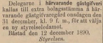 POST- OCH INRIKES TIDNINGAR – 15 december 1890