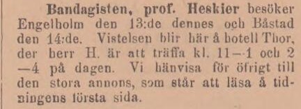 NORRA SKÅNE – 3 januari 1891