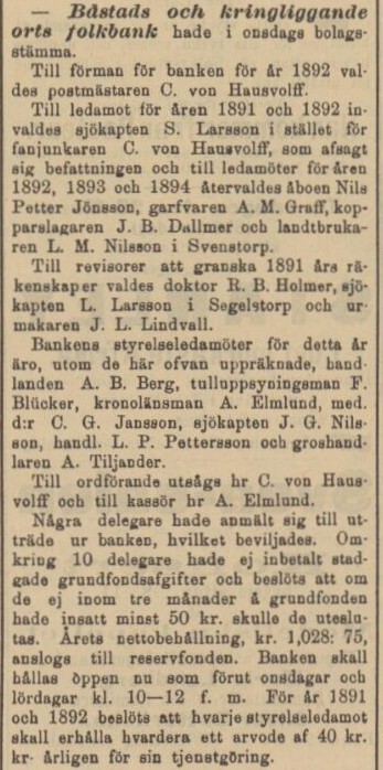 HELSINGBORGS DAGBLAD – 25 mars 1891