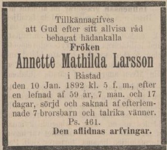ÖRESUNDSPOSTEN – 14 januari 1892