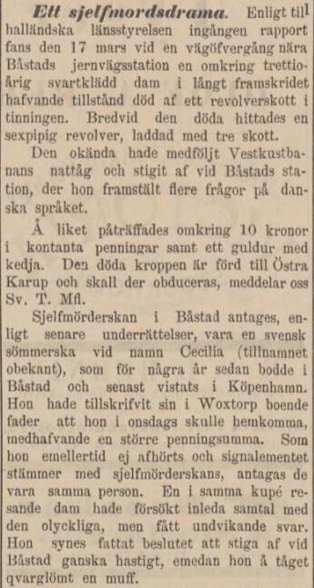 SKÅNSKA AFTONBLADET – 21 mars 1892