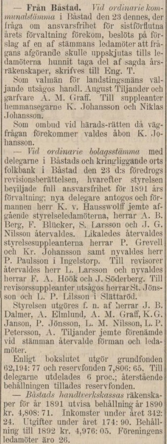 ÖRESUNDSPOSTEN – 28 mars 1892