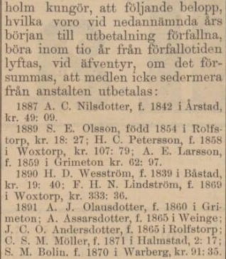 HALLAND – 21 maj 1892 (forts.)