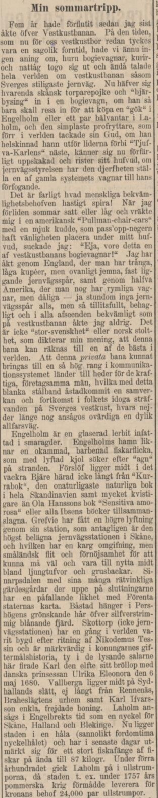 ÖRESUNDSPOSTEN – 13 augusti 1892 (forts.)