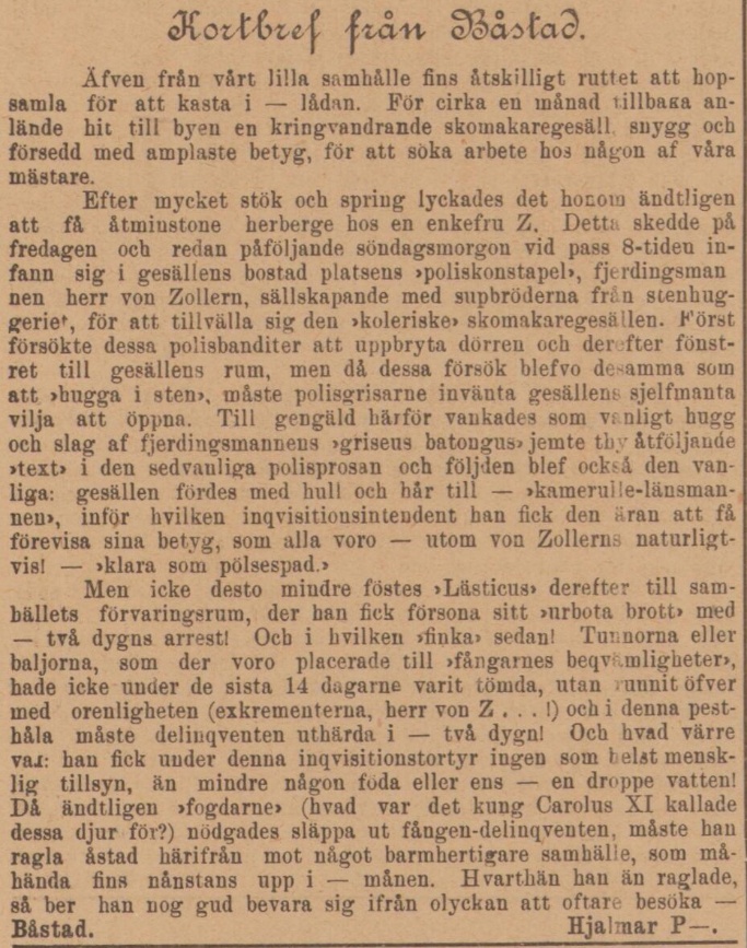 BREFLÅDAN – 22 oktober 1892
