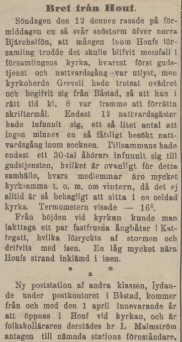 HELSINGBORGSTIDNINGEN SKÅNES ALLEHANDA – 16 februari 1893