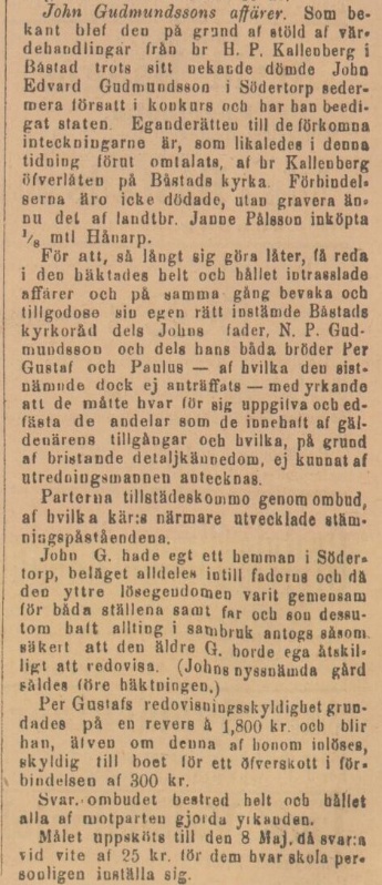 ENGELHOLMS TIDNING – 18 mars 1893