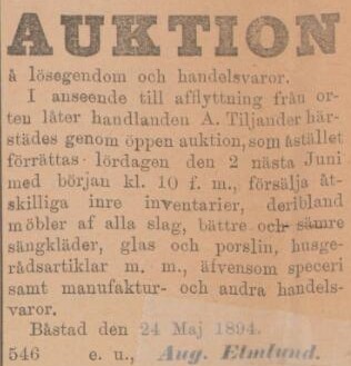 SYDHALLAND – 29 maj 1894