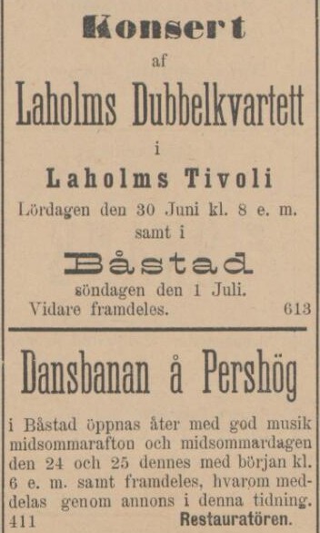 SYDHALLAND – 22 juni 1894