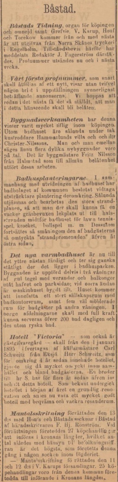 BÅSTADS TIDNING – 15 december 1894 (forts.)