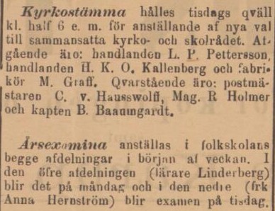 BÅSTADS TIDNING – 15 december 1894 (forts.)