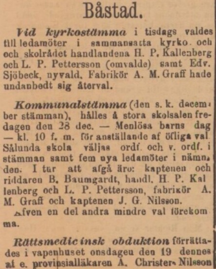 BÅSTADS TIDNING – 22 december 1894 (forts.)