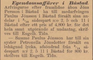 ENGELHOLMS TIDNING – 8 januari 1895 (forts.)