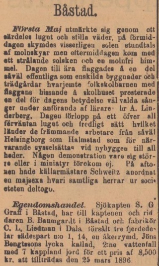 BÅSTADS TIDNING – 4 maj 1895