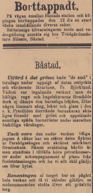 BÅSTADS TIDNING – 15 juni 1895