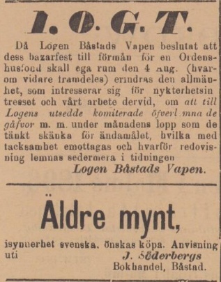 BÅSTADS TIDNING – 9 juli 1895