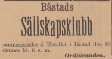BÅSTADS TIDNING – 19 november 1895