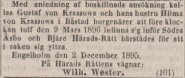 POST- OCH INRIKES TIDNINGAR – 4 januari 1896
