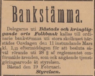 BÅSTADS TIDNING – 22 februari 1896