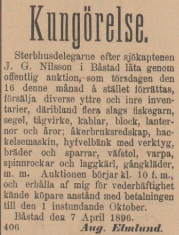 SYDHALLAND – 13 april 1896