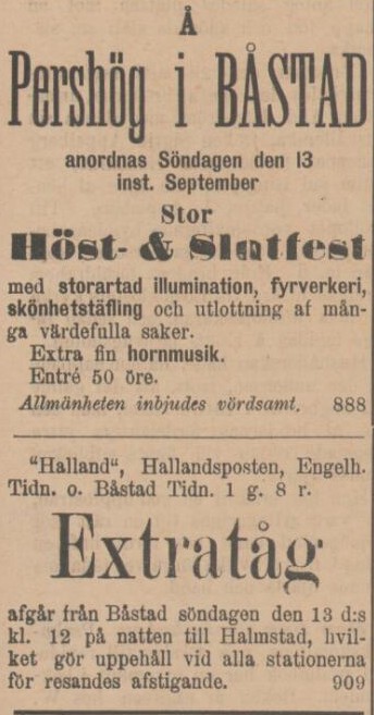 SYDHALLAND – 11 september 1896