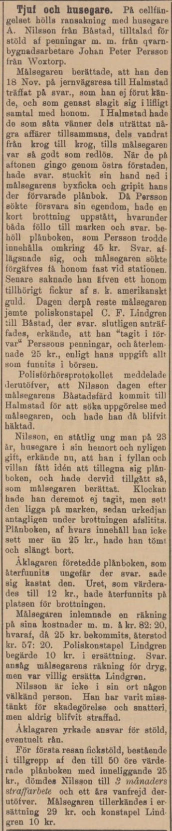 HALLAND – 27 november 1896 (forts.)