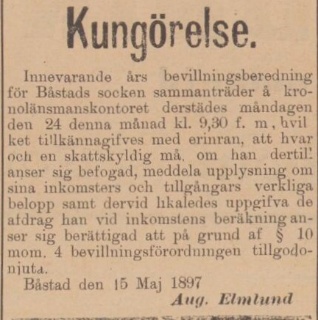 BÅSTADS TIDNING – 17 maj 1897