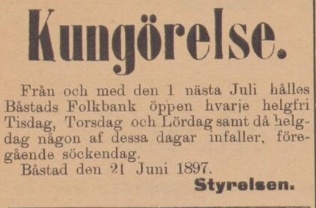 BÅSTADS TIDNING – 25 juni 1897